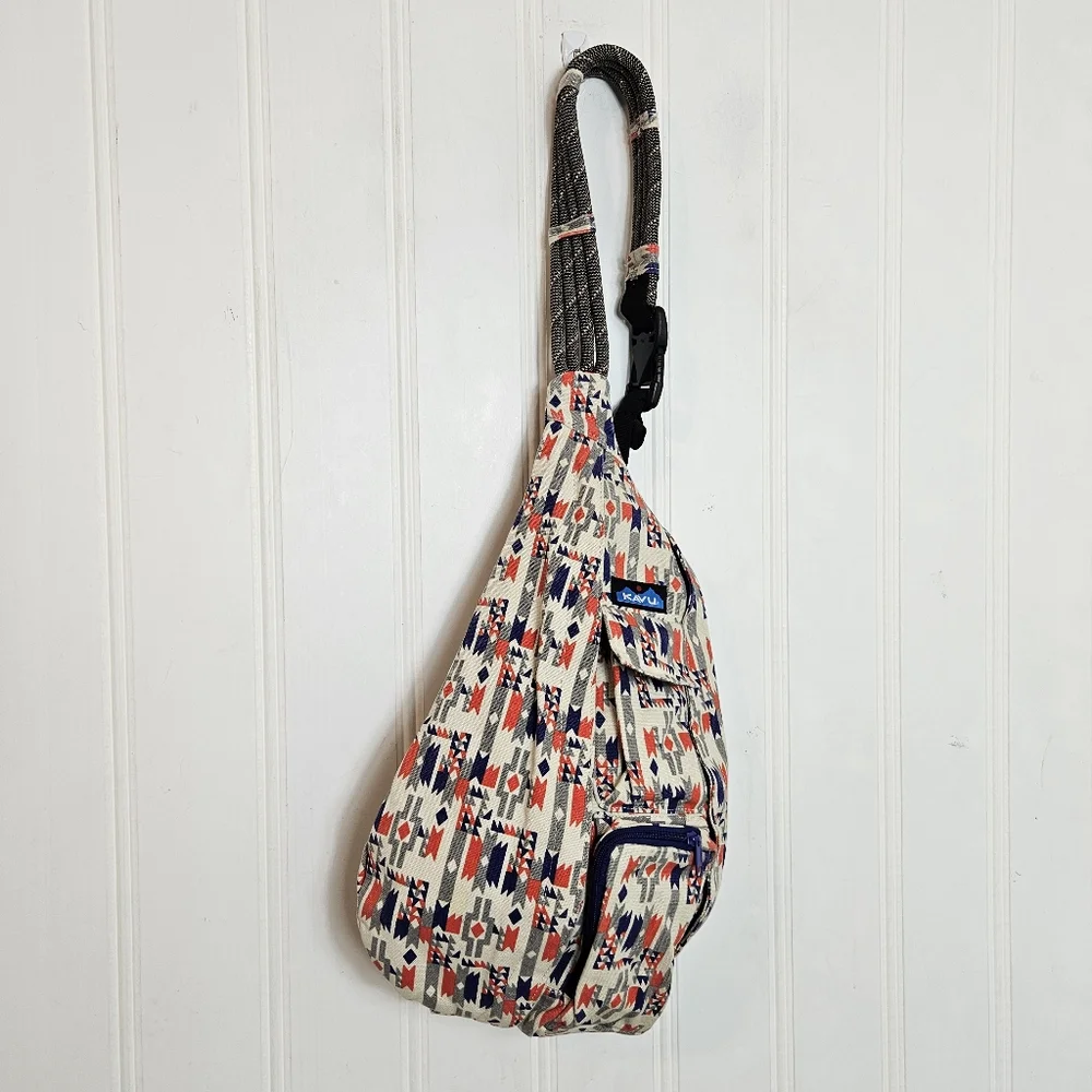 KAVU Rope Sling Bag Cotton Canvas Crossbody Hiking Outdoor Utility Pack